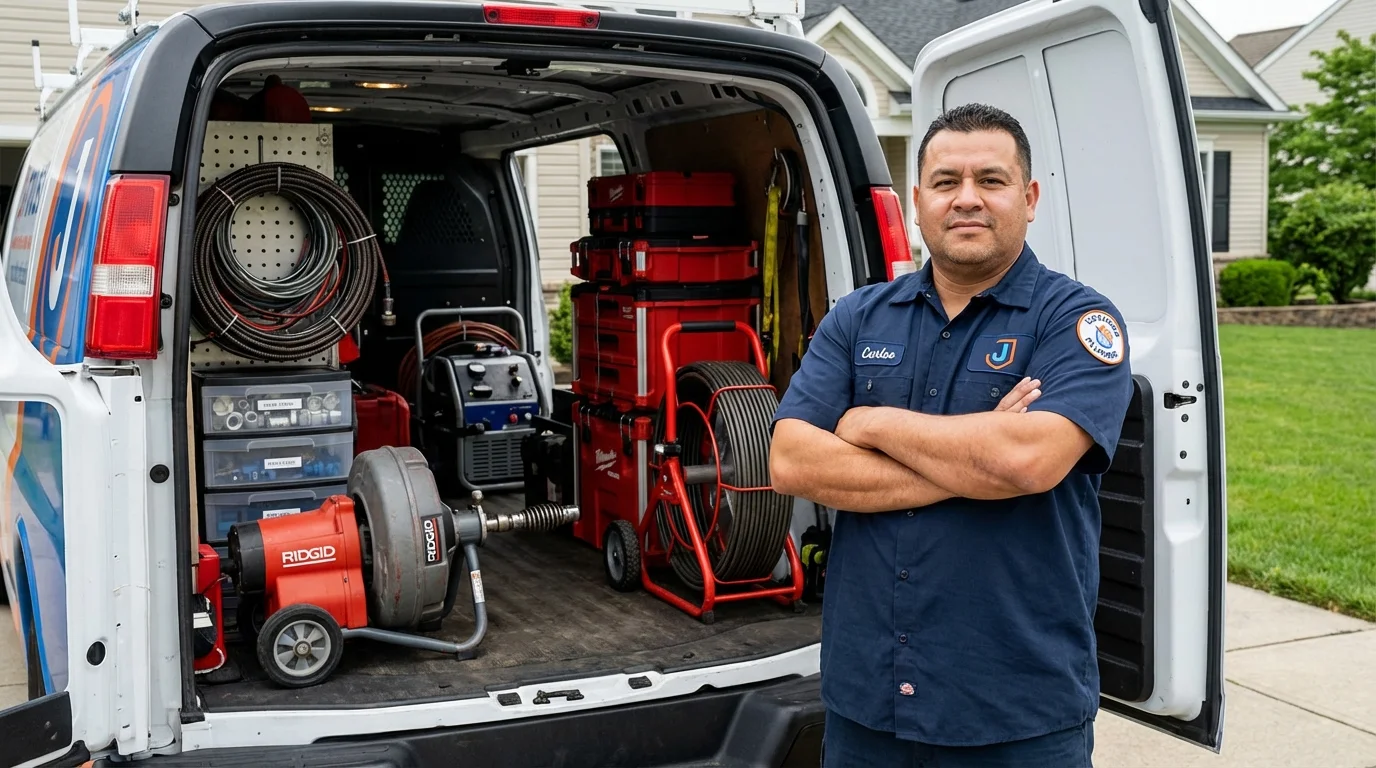 Professional drain cleaning equipment and Johns Plumbing LLC plumber in Longmont