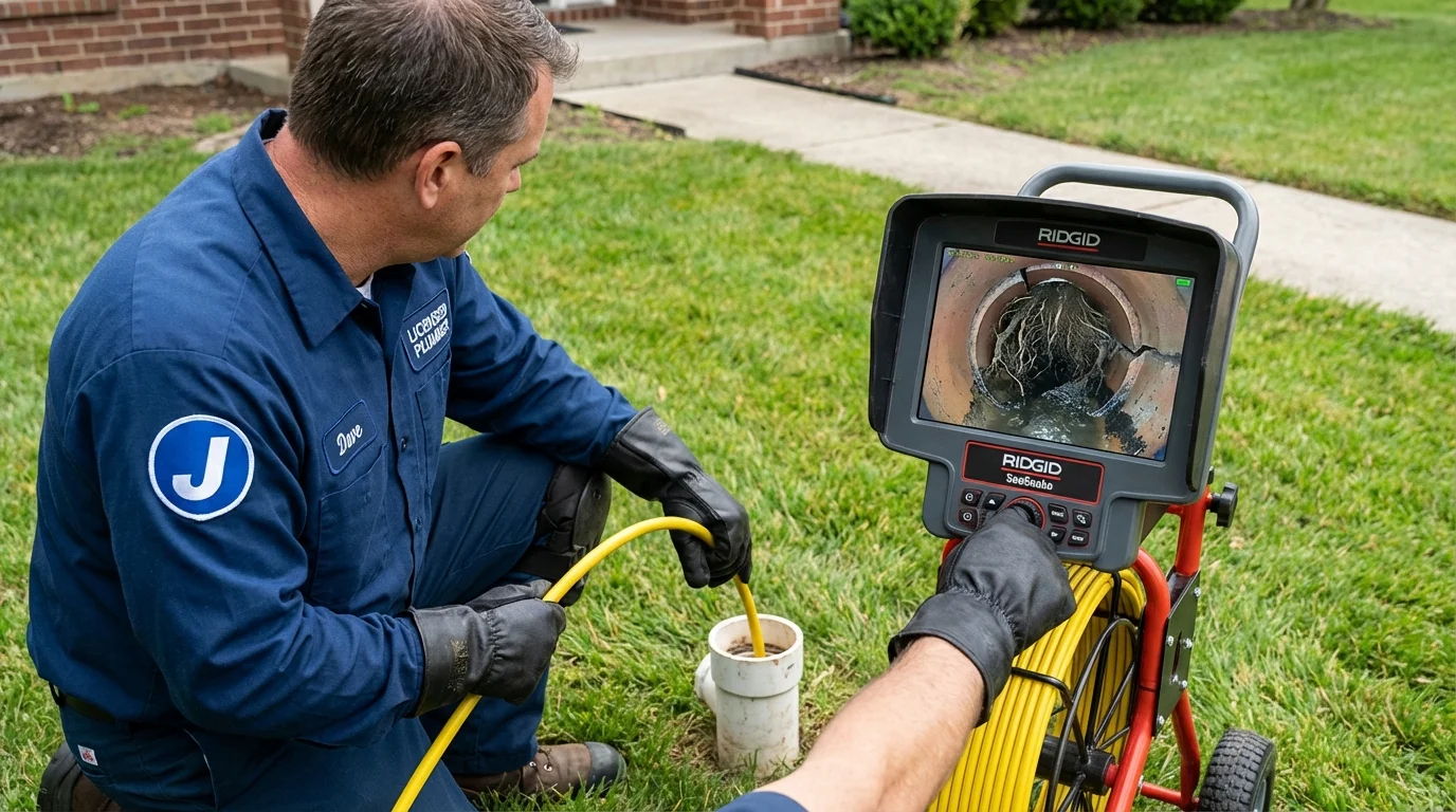 Sewer camera inspection being performed by Johns Plumbing LLC in Longmont